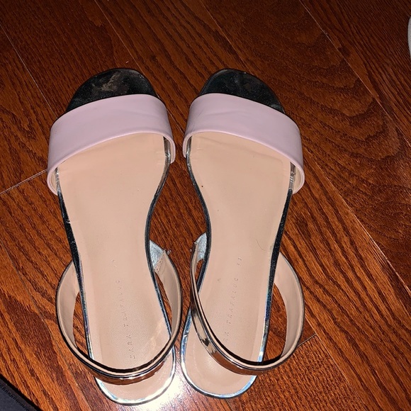 Zara Pink silver slides size 39 - Picture 2 of 2